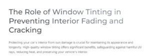 The Role of Window Tinting in Preventing Interior Fading and Cracking