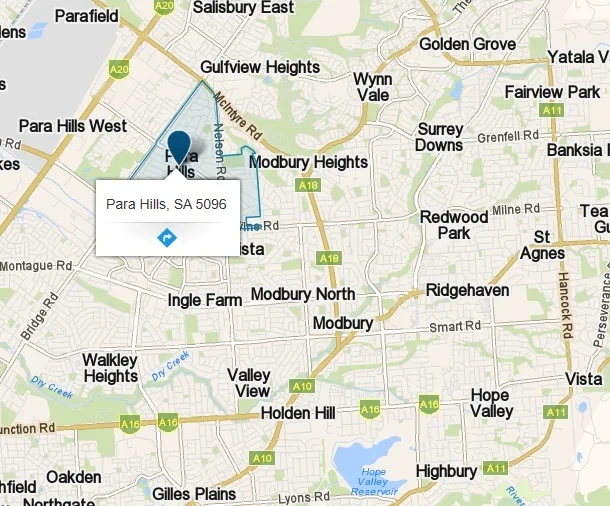 Location of Para Hills, SA